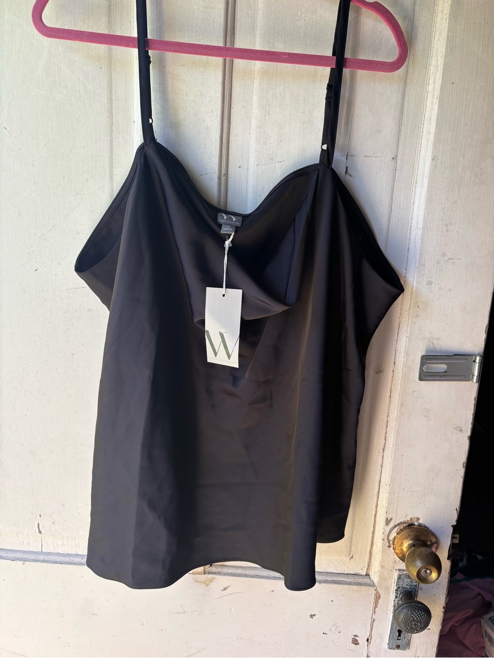 Worthington Black Cowl Neck Satin Camisole